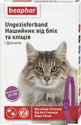 Beaphar Ошейник от блох и клещей для кошек 35 см, фиолетовый
