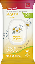 Beaphar Pet Wipes Ear & Eye Вологі серветки для очищення вух та очей у собак і котів