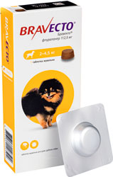 Bravecto Таблетки от блох и клещей для собак весом от 2 до 4,5 кг