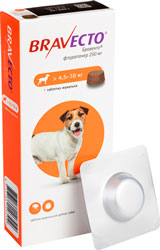 Бравекто Таблетки від бліх та кліщів для собак вагою від 4,5 до 10 кг