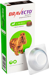 Bravecto Таблетки від бліх та кліщів для собак вагою від 10 до 20 кг
