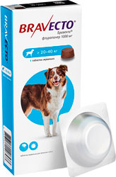 Bravecto Таблетки від бліх та кліщів для собак вагою від 20 до 40 кг