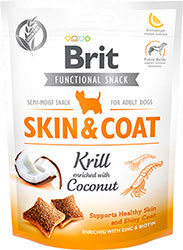 Brit Dog Functional Snack Skin & Coat Лакомства для поддержания здоровья кожи и шерсти у собак