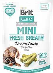 Brit Care Mini Dental Stick Fresh Breath Лакомство для свежего дыхания у собак мелких пород