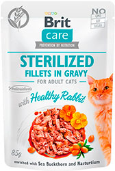 Brit Care Cat Fillets In Gravy с кроликом для стерилизованных кошек