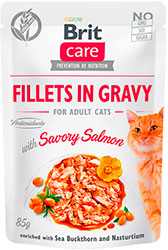 Brit Care Cat Fillets In Gravy с лососем для кошек