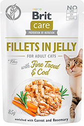 Brit Care Cat Fillets In Jelly с треской и форелью для кошек