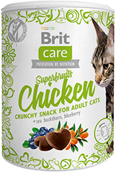 Brit Care Cat Snack Superfruits Chicken Лакомства для взрослых кошек 