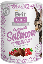 Brit Care Cat Snack Superfruits Salmon Лакомства для стерилизованных кошек