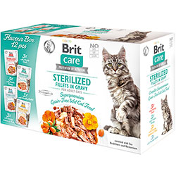 Brit Care Cat Fillets In Gravy Sterilized Box Набір вологого корму для стерилізованих котів