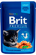 Brit Premium Кусочки с курицей для котят