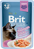 Brit Premium Філе лосося в соусі для кастрованих котів