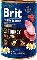 Brit Premium by Nature с индейкой и печенью для щенков