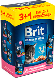 Brit Premium "Дегустаційний набір" Шматочки в соусі для кошенят