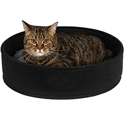 Bronzedog Лежанка кругла для котів та собак, чорна