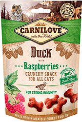Carnilove Cat Crunchy Snack з качкою та малиною для котів