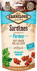 Carnilove Cat Soft Snack із сардиною та петрушкою для котів