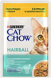 Cat Chow Hairball Нежные кусочки с курицей и зеленой фасолью для кошек