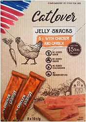 CatLover Jelly Snacks Ласощі у вигляді желе з куркою та морквою для котів 