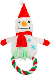 Christmas Toys Игрушка "Снеговик" с кольцом из каната для собак