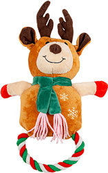 Christmas Toys Игрушка "Олень" с кольцом из каната для собак