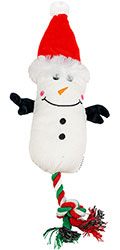 Christmas Toys Новогодняя игрушка "Снеговик" с канатом для собак