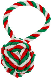 Christmas Toys Іграшка "Різдвяний канат з м'ячем" для собак