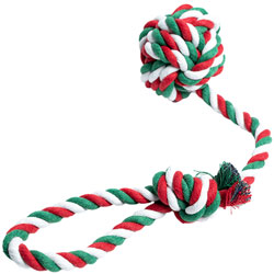 Christmas Toys Іграшка "Різдвяний м'яч на мотузці" для собак