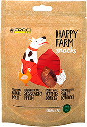 Croci Happy Farm Рулетики з куркою та солодкою картоплею для собак