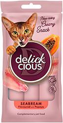 Delickcious Cat Adult Creamy Snack Seabream Flavored with Papaya