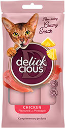 Delickcious Cat Adult Creamy Snack Chicken Flavored with Pineapple