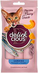 Delickcious Cat Adult Creamy Snack Sardine Flavored with Pumpkin