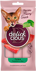 Delickcious Cat Adult Creamy Snack Tuna Flavored with Aloe