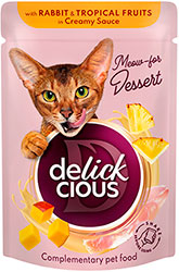Delickcious Cat Adult Flakes with Rabbit & Tropical Fruits in Creamy Sauce