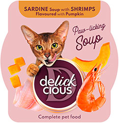 Delickcious Cat Adult Soup Sardine & Shrimps Flavored with Pumpkin