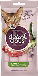Delickcious Cat Adult Creamy Snack Lamb Flavored with Brown Rice & Zucchini