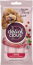 Delickcious Dog Adult Creamy Snack Duck Flavored with Cranberry