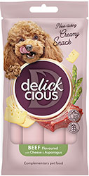 Delickcious Dog Adult Creamy Snack Beef Flavored with Cheese & Asparagus