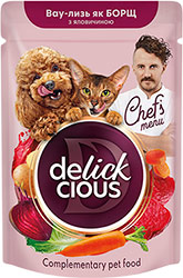 Delickcious Chef's Menu Борщ с говядиной для кошек и собак