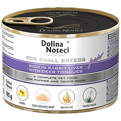Dolina Noteci Premium Cans Junior Small Breeds rich in Rabbit liver with Deer tongues