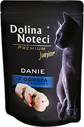 Dolina Noteci Premium Cat Junior Pouch Cod and Sardine Dish
