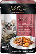 Edel Cat Шматочки з лососем і камбалою в желе для котів, пауч