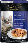 Edel Cat Кусочки с лососем и форелью в соусе для кошек, пауч