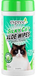 Espree Silky Cat Aloe Wipes Влажные салфетки с протеинами шелка для шерсти кошек