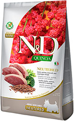 Farmina N&D Quinoa Dog Adult Mini Neutered Duck, Broccoli & Asparagus