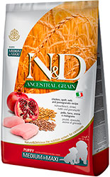 Farmina N&D Ancestral Grain Puppy Medium & Maxi Chicken & Pomegranate