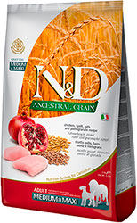 Farmina N&D Ancestral Grain Dog Adult Medium & Maxi Chicken & Pomegranate