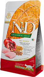 Farmina N&D Ancestral Grain Cat Adult Neutered (Sterilised) Chicken & Pomegranate