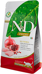 Farmina N&D Prime Grain Free Cat Adult Neutered (Sterilised) Chicken & Pomegranate