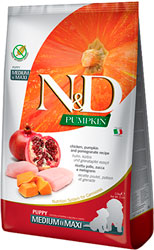 Farmina N&D Pumpkin Grain Free Puppy Medium & Maxi Chicken & Pomegranate